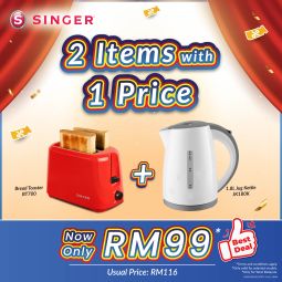 2 for 1 Deal - Bread Toaster (BT700) + 1.8L Jug Kettle (JK180K)